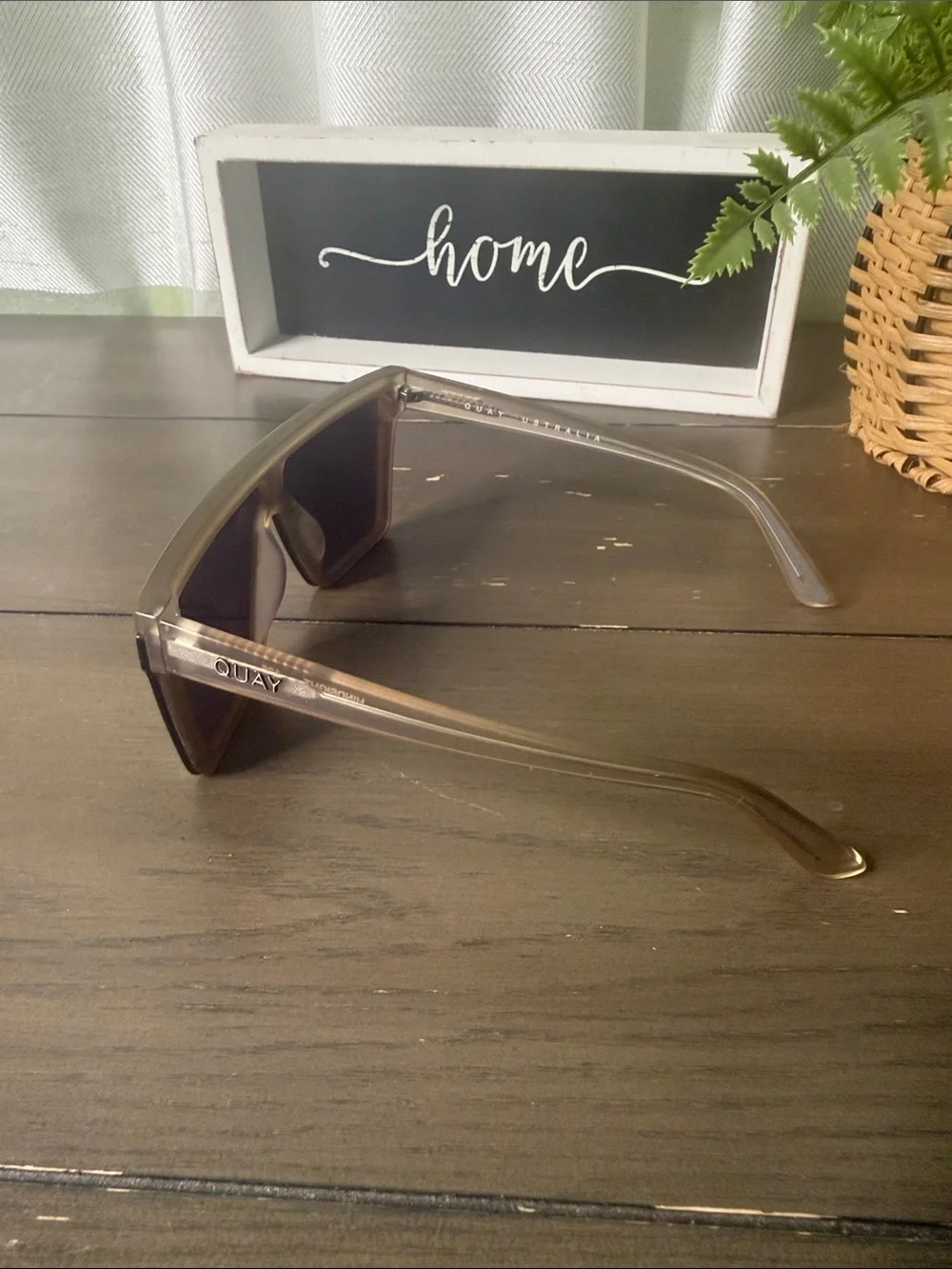 Quay Australia Black Shield Sunglasses with Tinted Lenses